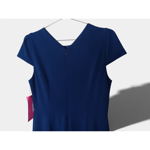 New with Tags Betsey Johnson Navy Ruffle Hem Midi Dress Sz 10  Sheath Cocktail - Picture 8 of 14